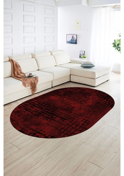 Dijital Baskılı Kaymaz Taban Yıkanabilir Sade Oval Yolluk Mutfak Salon Halısı, N-O-Sade-16-Bordo, fiyatları