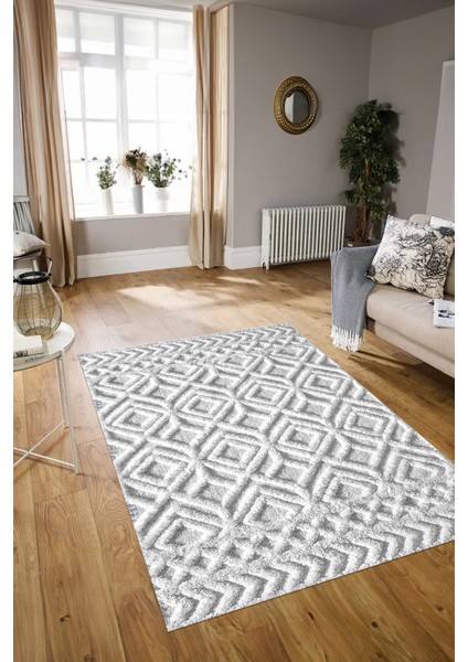 Dijital Baskılı Kaymaz Taban Yıkanabilir Sade Yolluk Mutfak Salon Halısı, N-Sade-04-Gri,