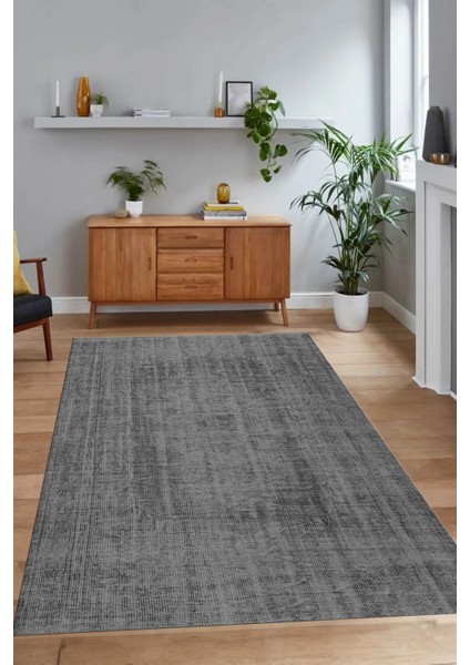 Dijital Baskılı Kaymaz Taban Yıkanabilir Sade Yolluk Mutfak Salon Halısı, N-Sade-45-Gri,