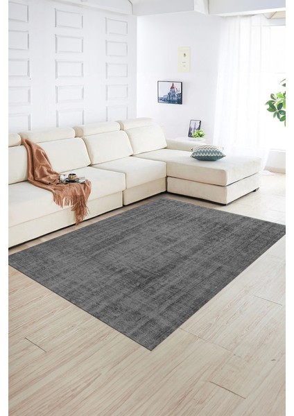 Dijital Baskılı Kaymaz Taban Yıkanabilir Sade Yolluk Mutfak Salon Halısı, N-Sade-45-Gri,