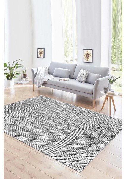 Dijital Baskılı Kaymaz Taban Yıkanabilir Sade Yolluk Mutfak Salon Halısı, N-Sade-18-Beyaz,