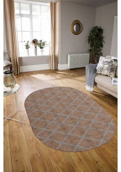 Dijital Baskılı Kaymaz Taban Yıkanabilir Sade Oval Yolluk Mutfak Salon Halısı, N-O-Sade-20-Kahve, modelleri