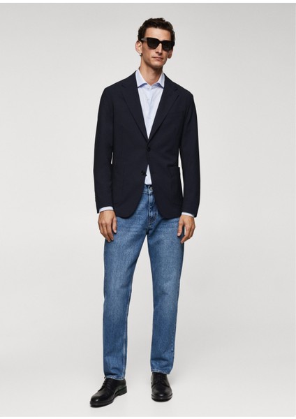 Slim Fit Bakir Yün Ceket