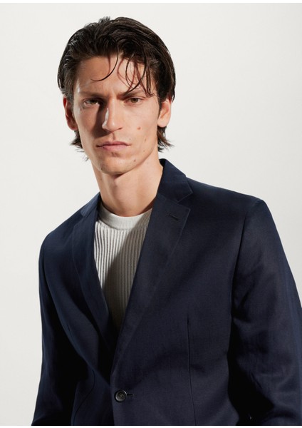 Man Slim Fit Keten Blazer Ceket fiyatları