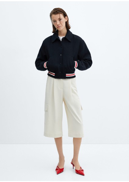 Oversize Yünlü Bomber Ceket