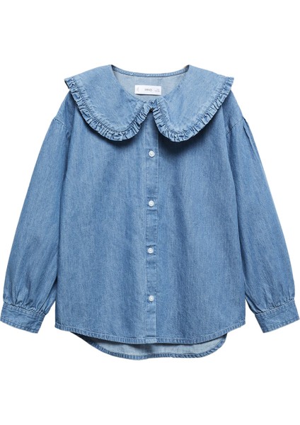 Mango Kids Kot Yakalı Babydoll Bluz