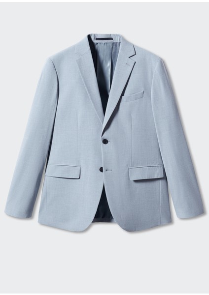 Esnek Kumaştan Slim Fit Takım Elbise Ceketi