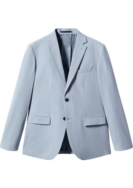 Esnek Kumaştan Slim Fit Takım Elbise Ceketi