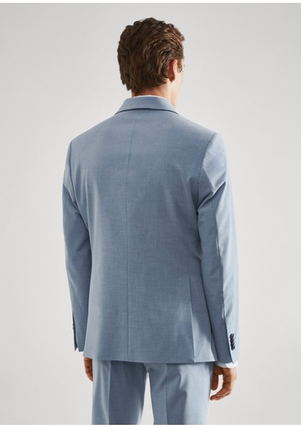 Esnek Kumaştan Slim Fit Takım Elbise Ceketi