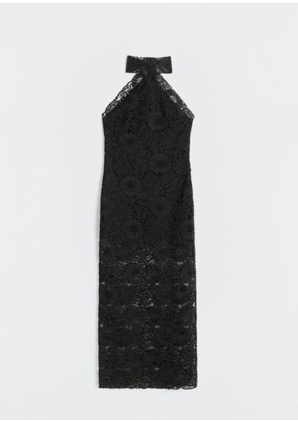 Halter Yaka Dantel Elbise
