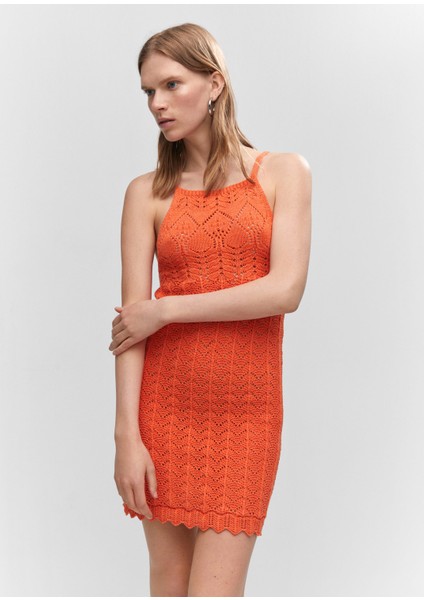 Halter Yaka Örme Elbise