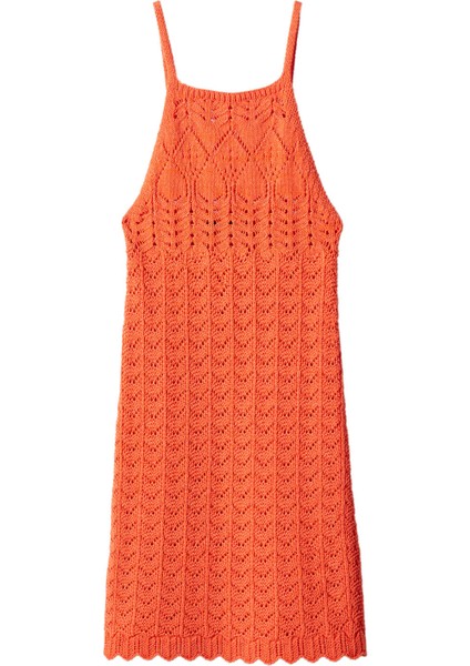 Halter Yaka Örme Elbise
