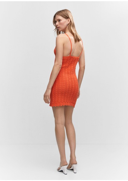 Halter Yaka Örme Elbise
