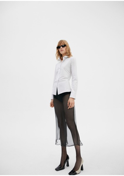 Slim Fit Çizgili Pamuklu Gömlek