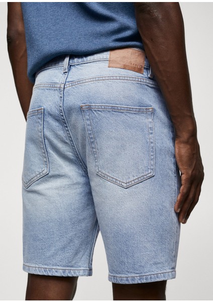 Mango Man Normal Kesim Denim Bermuda Şort