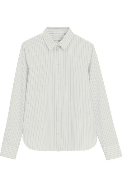 Slim Fit Çizgili Pamuklu Gömlek