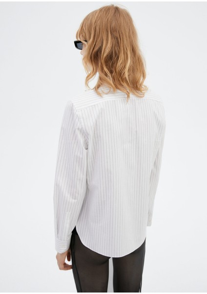 Slim Fit Çizgili Pamuklu Gömlek