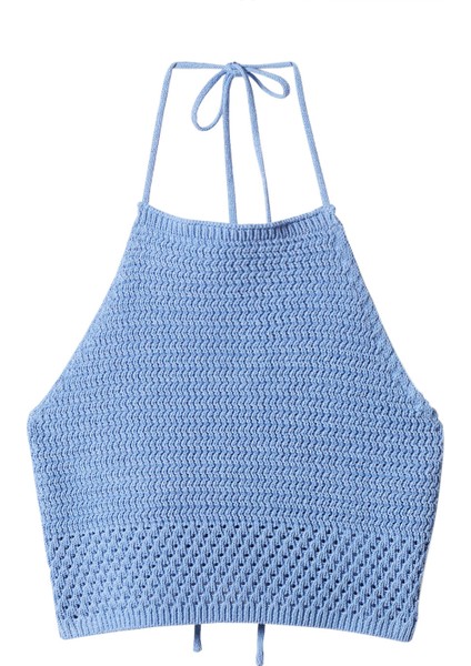 Halter Yaka Tığ İşi Üst