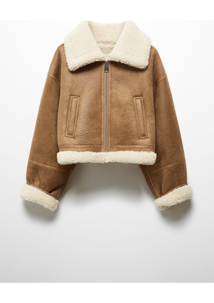 Koyun Postu Astarlı Deri Görünümlü Ceket modelleri