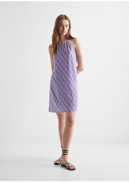 Mango Desenli anvelop elbise