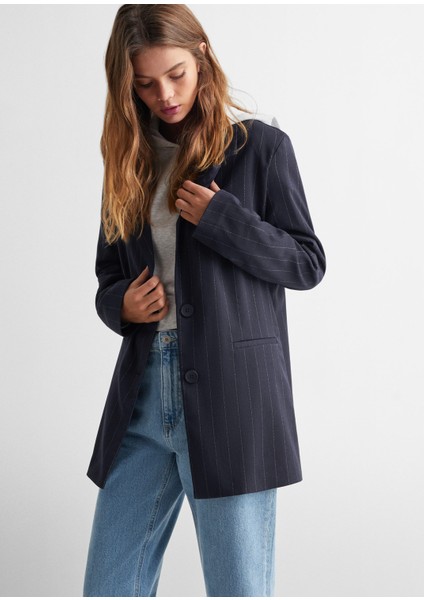 Mango İnce Çizgili Blazer