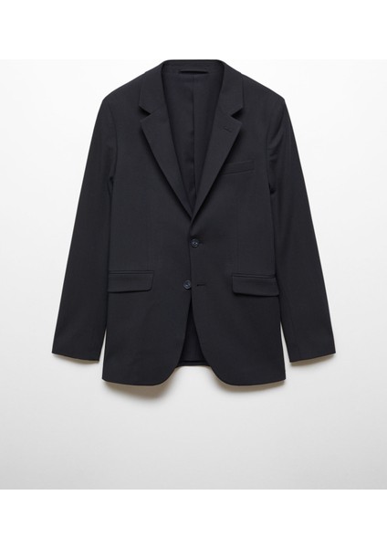 Mango Dokulu Normal Kesim Takım Elbise Ceketi Blazer
