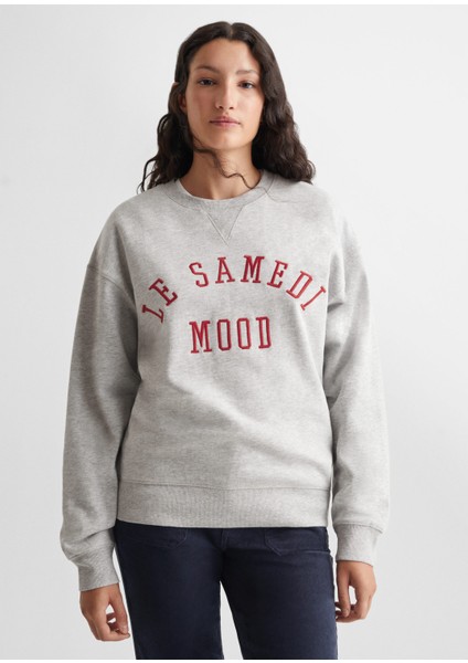 Mango İşlemeli Mesajlı Sweatshirt