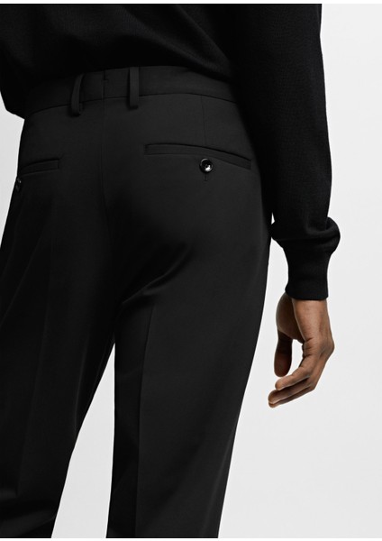 Esnek Kumaştan Süper Slim Fit Takım Elbise Pantolonu