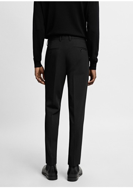 Esnek Kumaştan Süper Slim Fit Takım Elbise Pantolonu