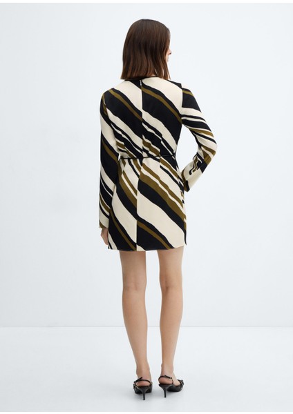 Kemer Çizgili Elbise