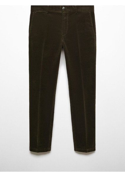 Slim Fit Mikro Kadife Pantolon