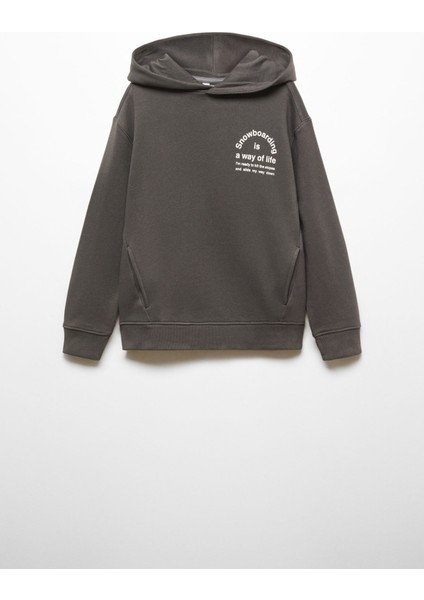 Mango Kids Baskılı Pamuklu Sweatshirt