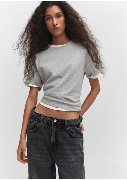 Bel Düz Slouchy Jean