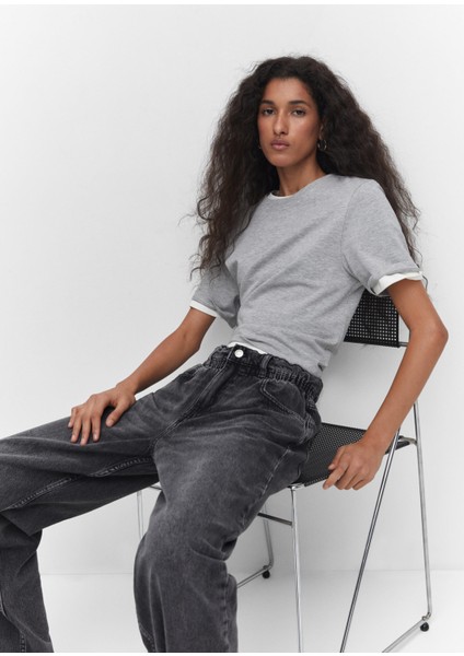 Bel Düz Slouchy Jean