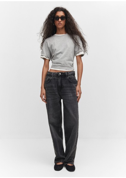 Bel Düz Slouchy Jean