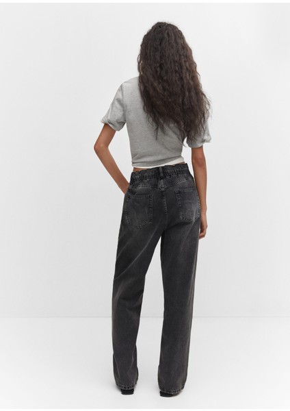 Bel Düz Slouchy Jean