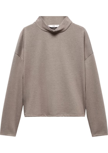 Kapüşonlu Balıkçı Yaka Sweatshirt