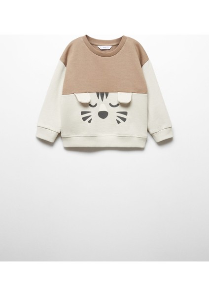 Mango Kids Karikatür Pamuklu Sweatshirt