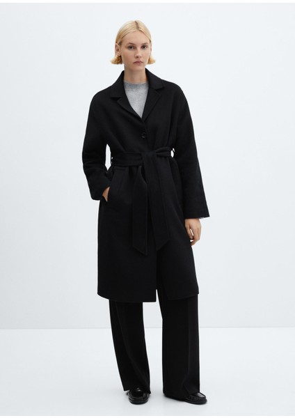 El Yapımı Kemerli Yün Palto indirimleri