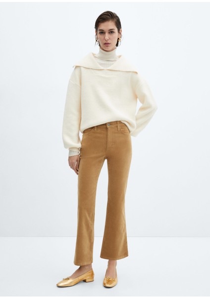 Flare Crop Kadife Pantolon