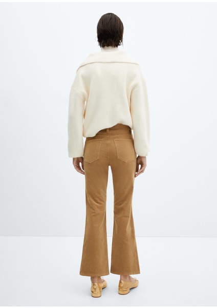Flare Crop Kadife Pantolon