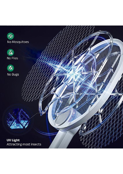 WD-956 USB Şarjlı Katlanabilir Uv Işıklı Elektrikli Sivrisinek Öldürücü Raket Lamba Sineksavar