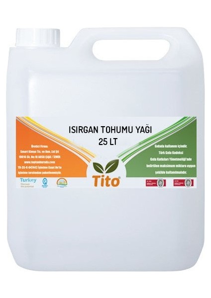 Isırgan Tohumu Yağı Soğuk Sıkım 25 Lt
