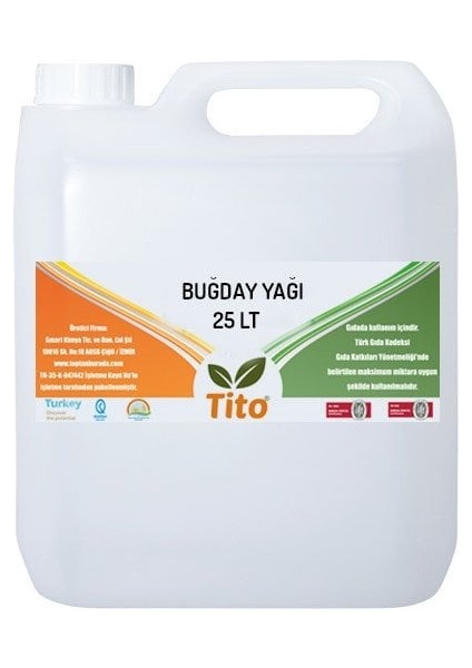 Buğday Yağı Soğuk Sıkım 25 Lt