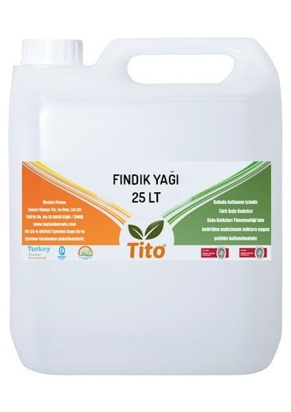 Fındık Yağı 25 Lt