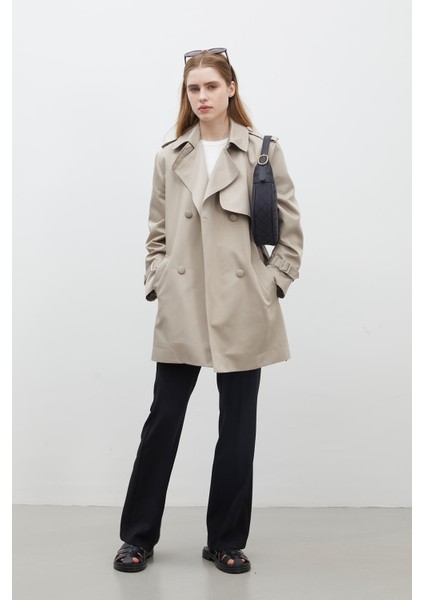 Chelsea Kruvaze Trençkot Kum modelleri