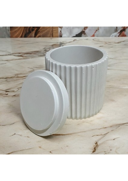 Dekoratif Çok Amaçlı Kapaklı Saklama Kutusu Krem Renk