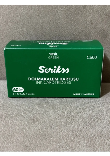 Dolma Kalem Kartuşu, Kartuş 6'lı Blister 10'lu Paket Kalem Kartuşu