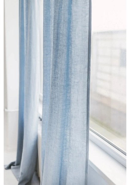 Rustik Yıkanmış Keten Perde, Yıkanmış Keten Fon Perde, Tek Kanat modelleri