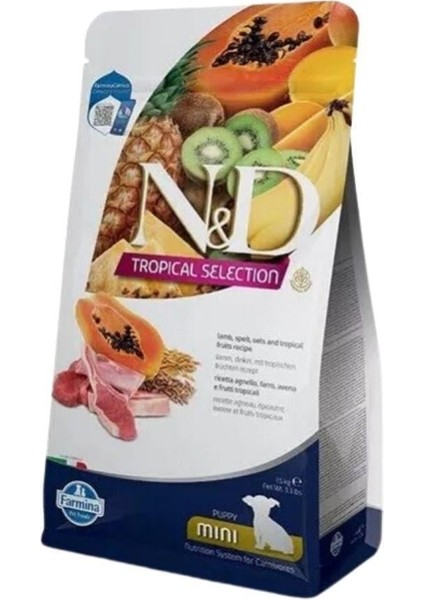 Nd Tropical Selection Köpek 1,5kg Mini Puppy Kuzu Etli Tropikal Meyveli Küçük Irk Yavru Köpek Maması